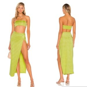 Superdown Karolyna Maxi Skirt Set in Citron Size XS/S